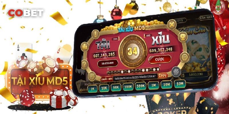 Giao diện đặt cược tài xỉu MD5 tại COBET đơn giản, rõ ràng